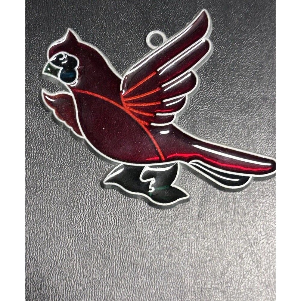 Cardinal Sun catcher Stained Glass Red Bird Lover Ornithology